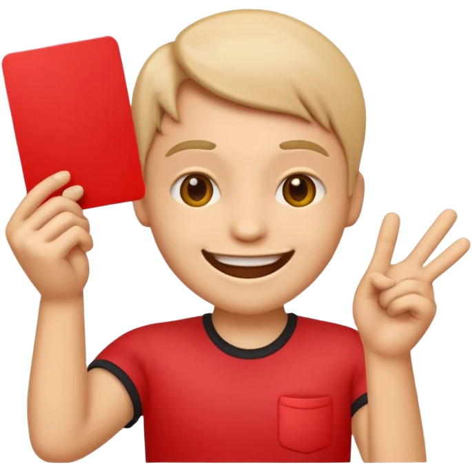 Emoji avec un carton rouge dans la main  emoji