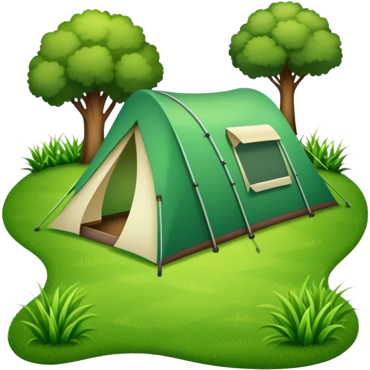 Grass pitch on campsite emoji