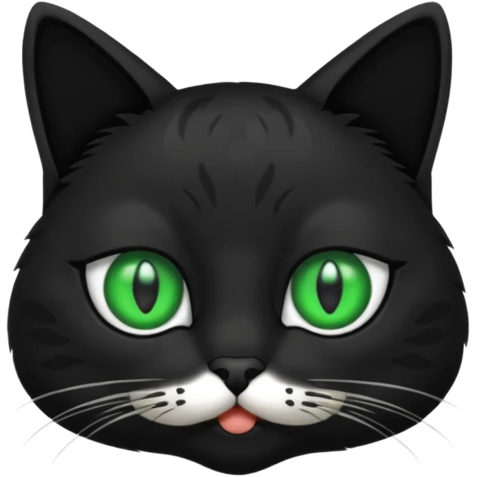 gato con mechon negro tapando un ojo emoji