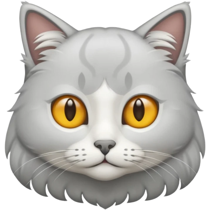 Un gato blanco con gris emoji