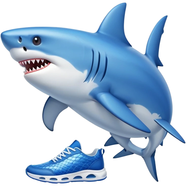 shark wearing blue sneakers emoji