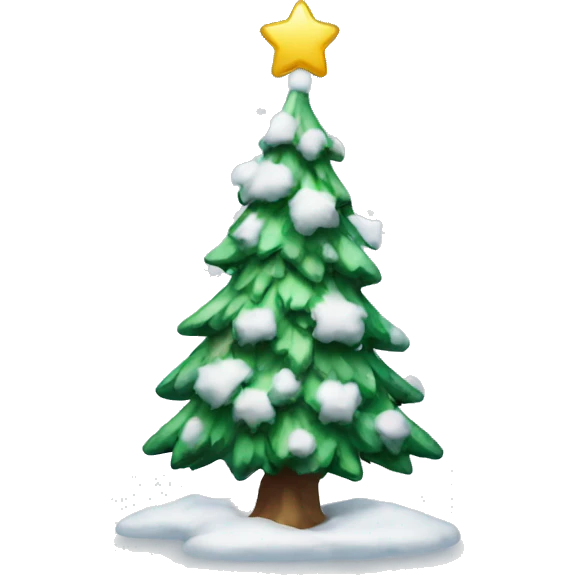 Christmas tree with snow emoji