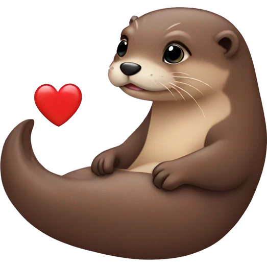Loutre with heart emoji