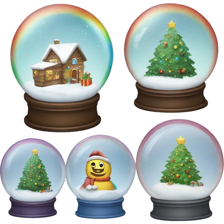 Snowglobe rainbow Christmas  emoji