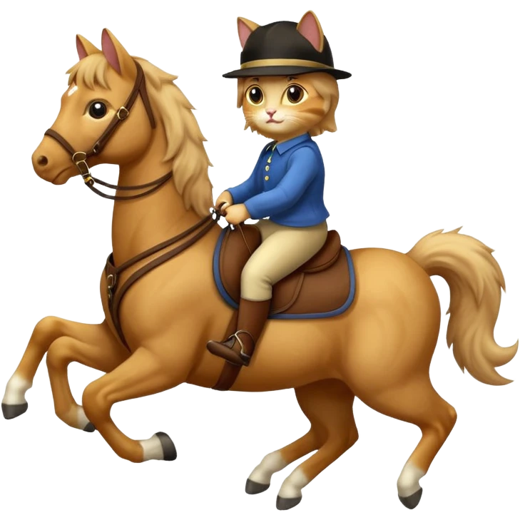 cat riding a horse emoji