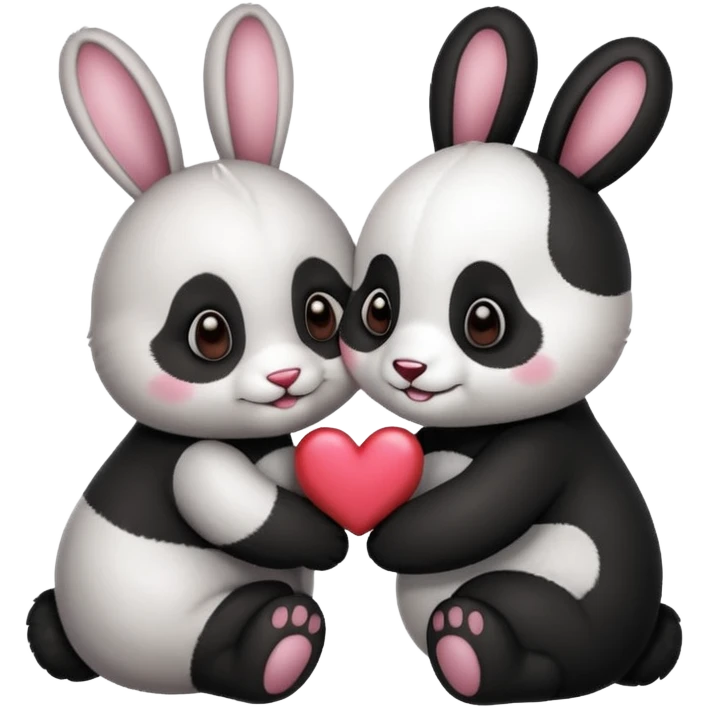 Bunny and panda in love emoji