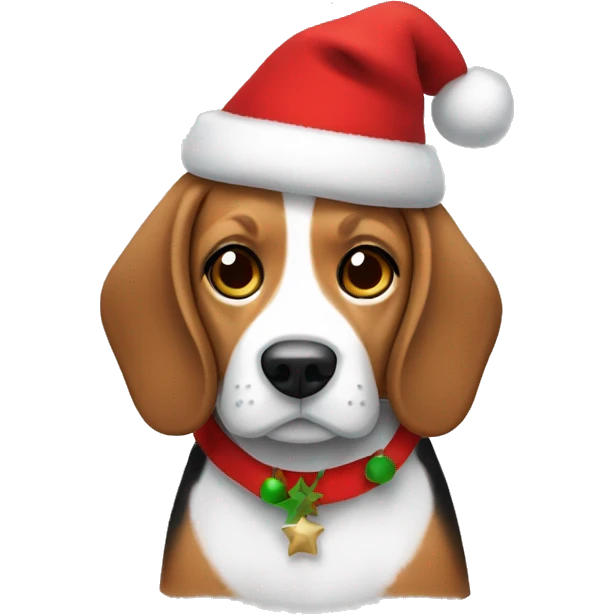 Beagle with a christmas costume  emoji