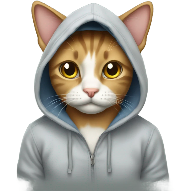 Cat with hoodie emoji