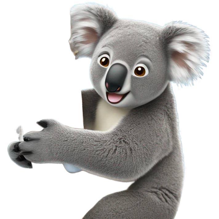 Koala and brown bear plays in snow emoji