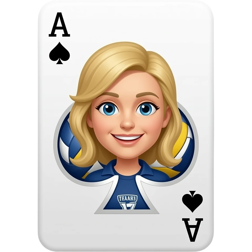 Character cartoon emoji ace of spade for a volleyball team emoji