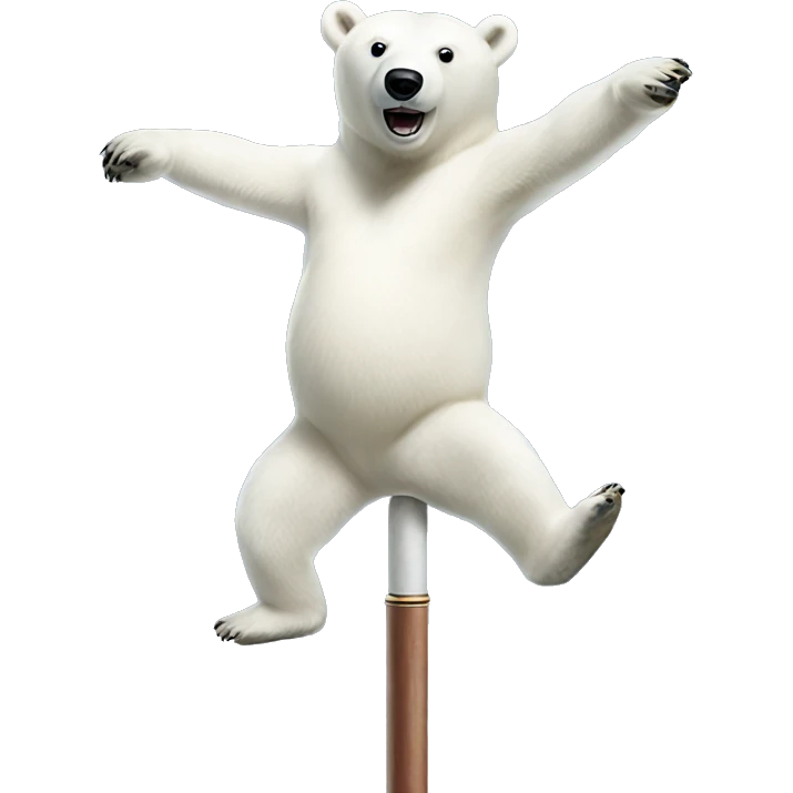 Polar bear on a dancer pole emoji