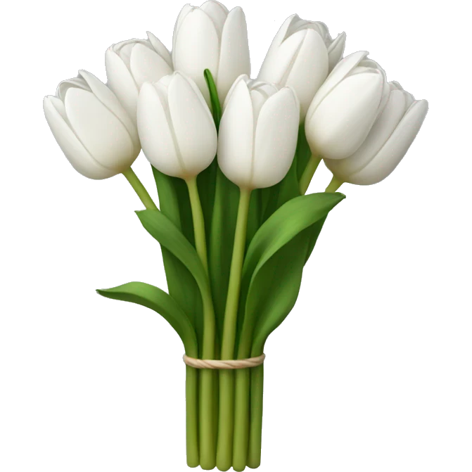 white tulip bouquet  emoji