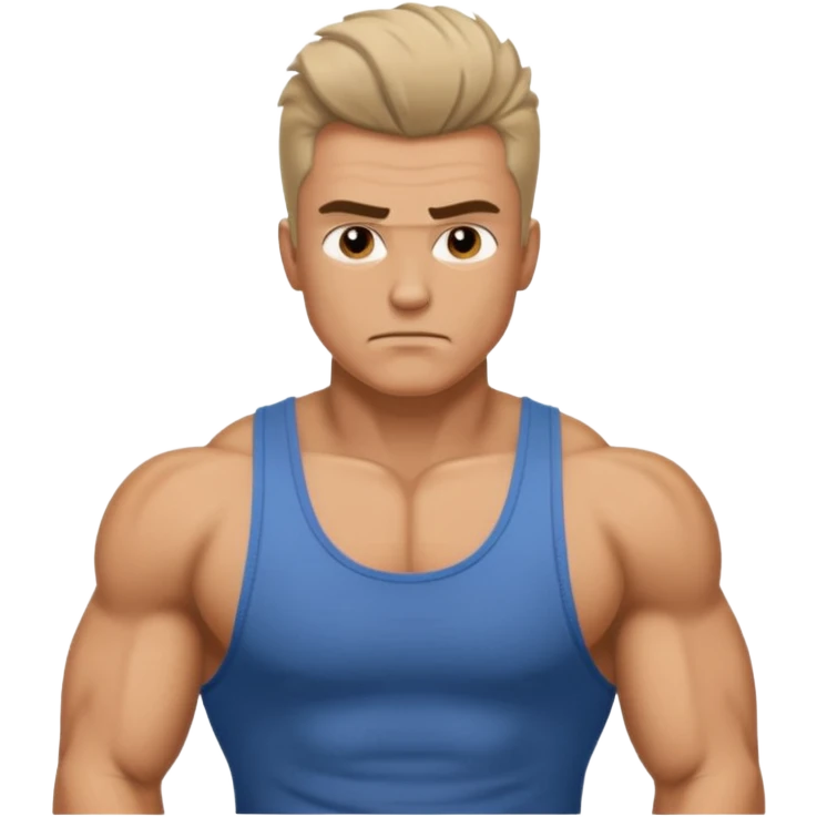A 1980s video game tough guy emoji