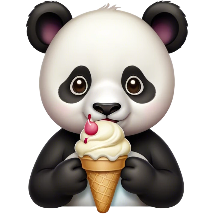 Panda con helado  emoji