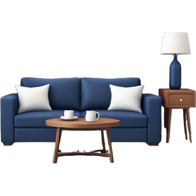 Minimalist style living room in navy blue  emoji