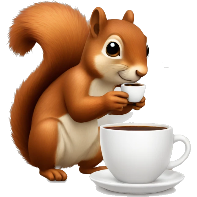 Squirrel drinking coffee emoji