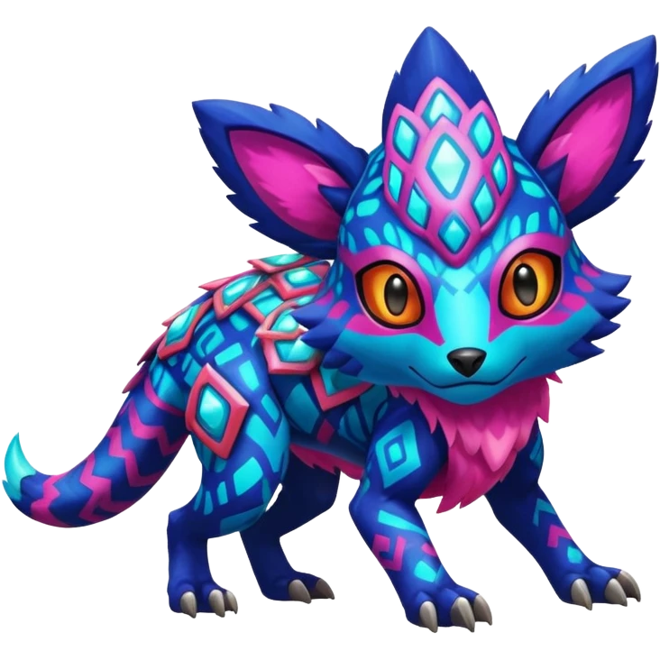  exotic colorful Protogen-Fakémon-Pokémon-Digimon-Vernid-creature emoji