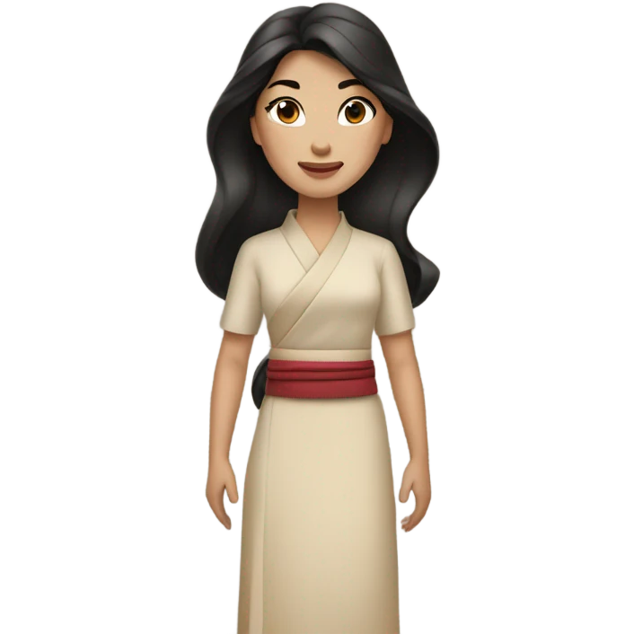 Mulan in beige dress emoji