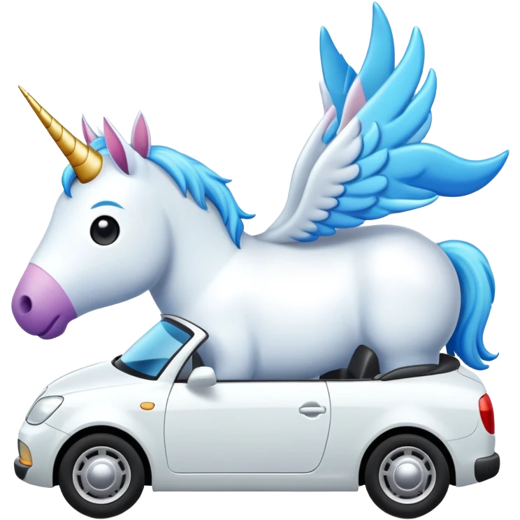Unicornio en un coche emoji