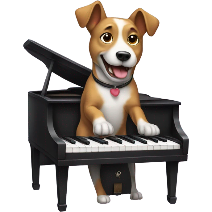 Dog playing piano emoji