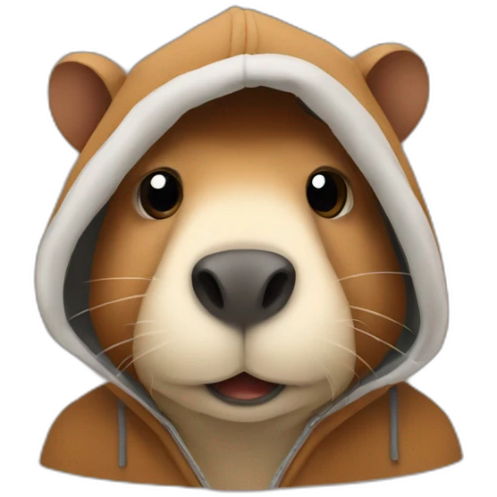emoji capibara in hoodie emoji
