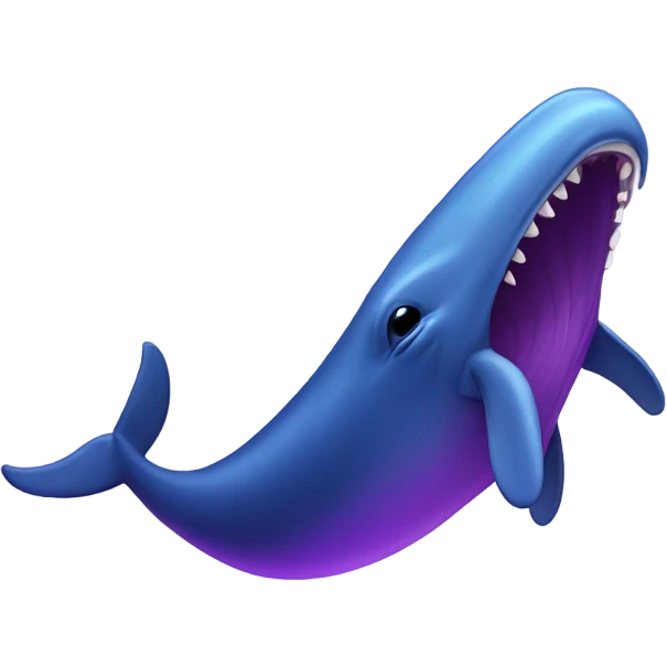 Blue whale purple, open mouth emoji