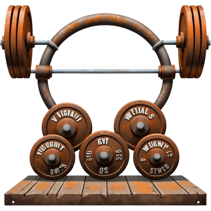 Gym facade with a sign featuring giant weights. emoji