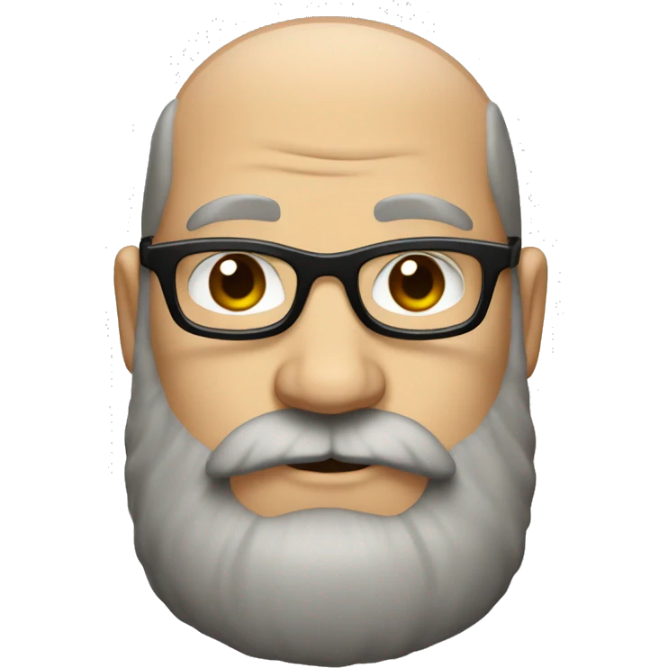 Heavy white dad with a big brown beard and black rectangle glasses emoji