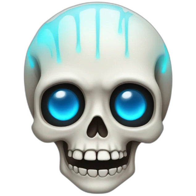 Skeleton with blue glowing eyes emoji