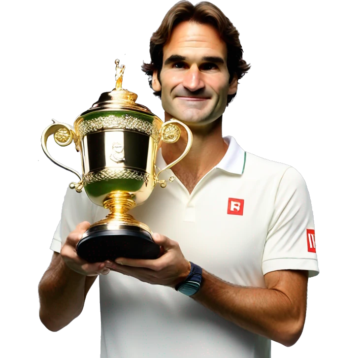 Federer lifting the Wimbledon trophy emoji