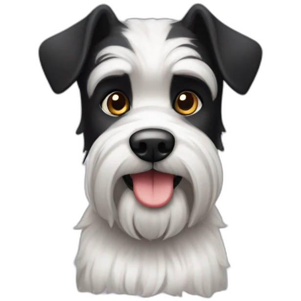 Hund schwarzes Fell weiße Schnauze schlappohren schlank emoji