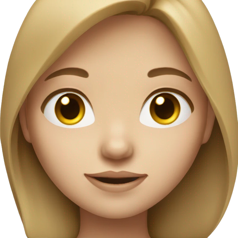 Girl with light brown hair and white skin emoji