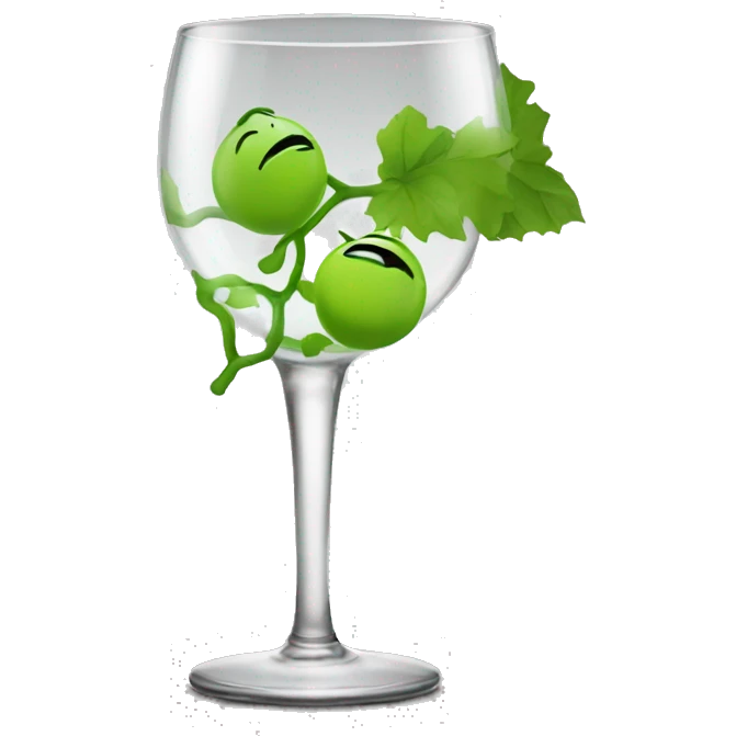 Vine glass with kiss emoji