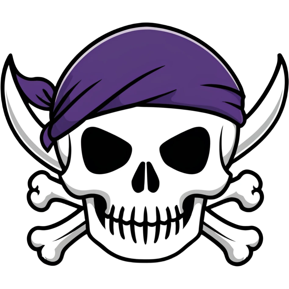 One Piece pirate skull logo emoji
