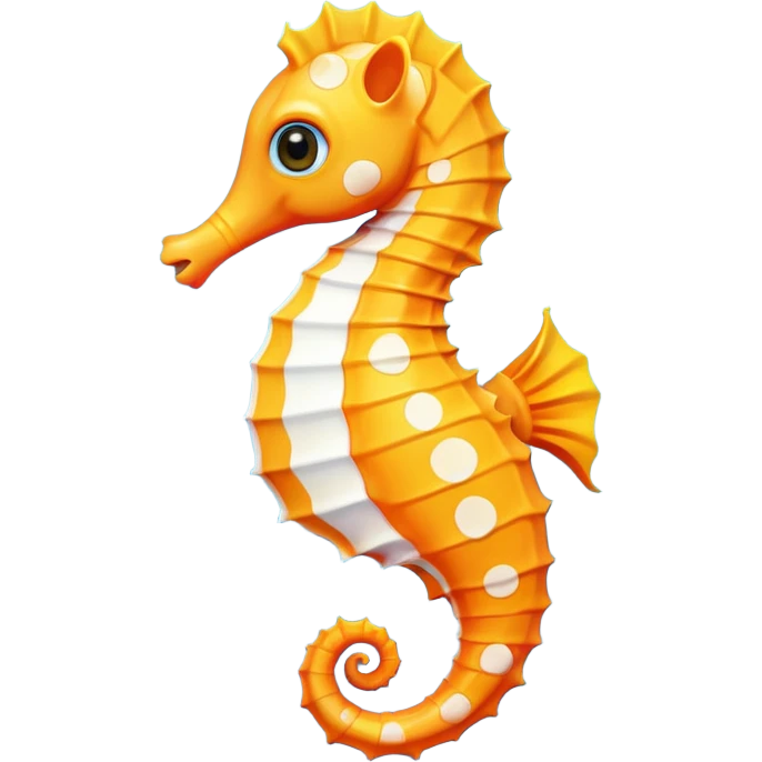 olorful cartoon-style seahorse. 🪸

It’s primarily orange with yellow and white spots along its body. The seahorse has a large blue eye, a curled tail, and a pinkish fin on its back. Its design is cute and stylized—similar to what you’d find in children’s illustrations, stickers, or emoji-like art emoji