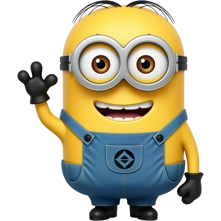 Waving Bob the minion from despicable me emoji