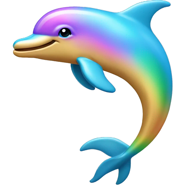 Pastel-gold-raimbow-dolphin emoji