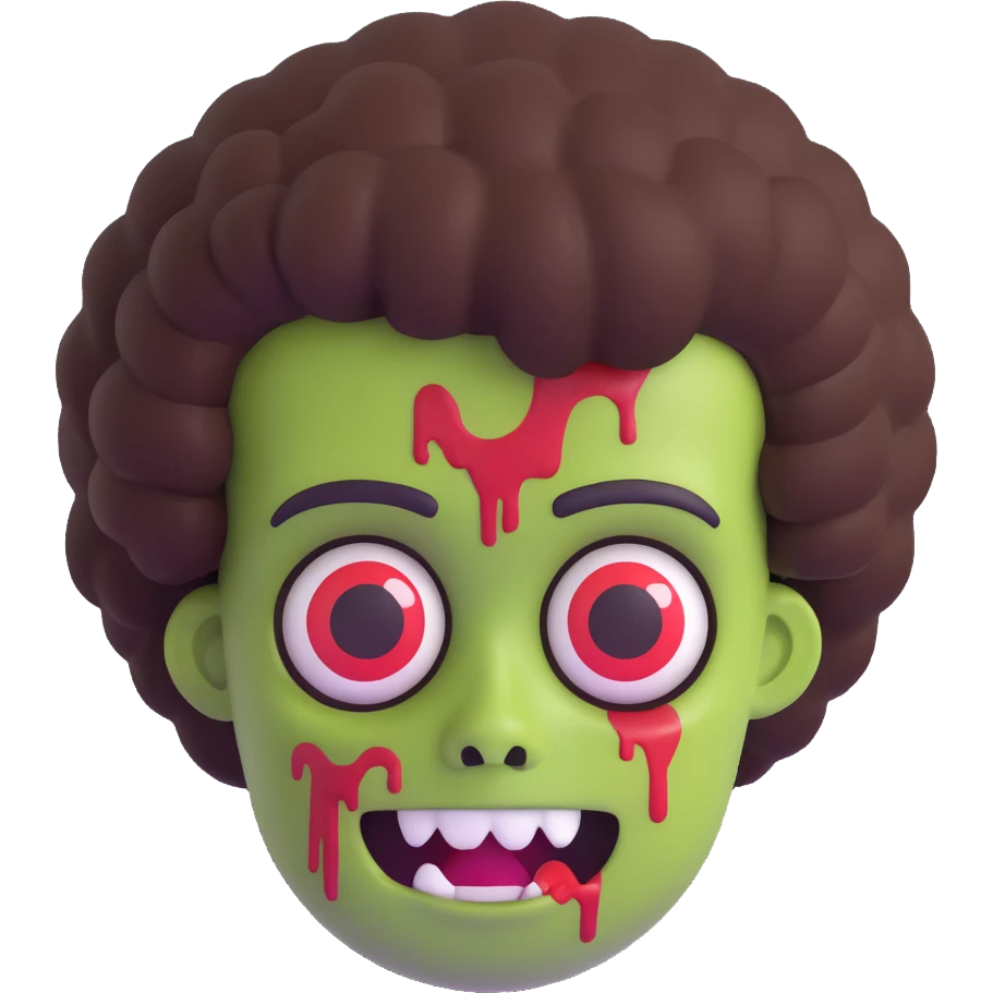 zombie emoji with an afro haircut emoji