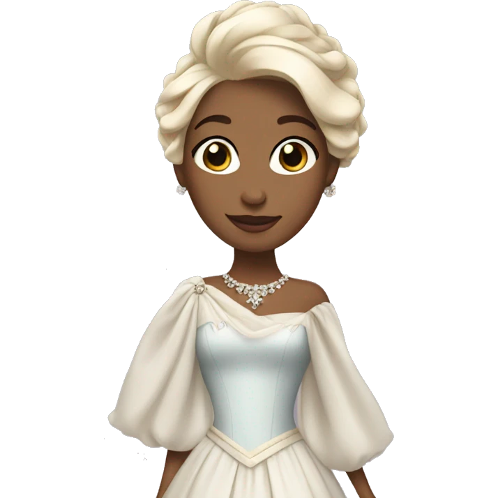 princess with cream colored hair wearing expensive gown emoji