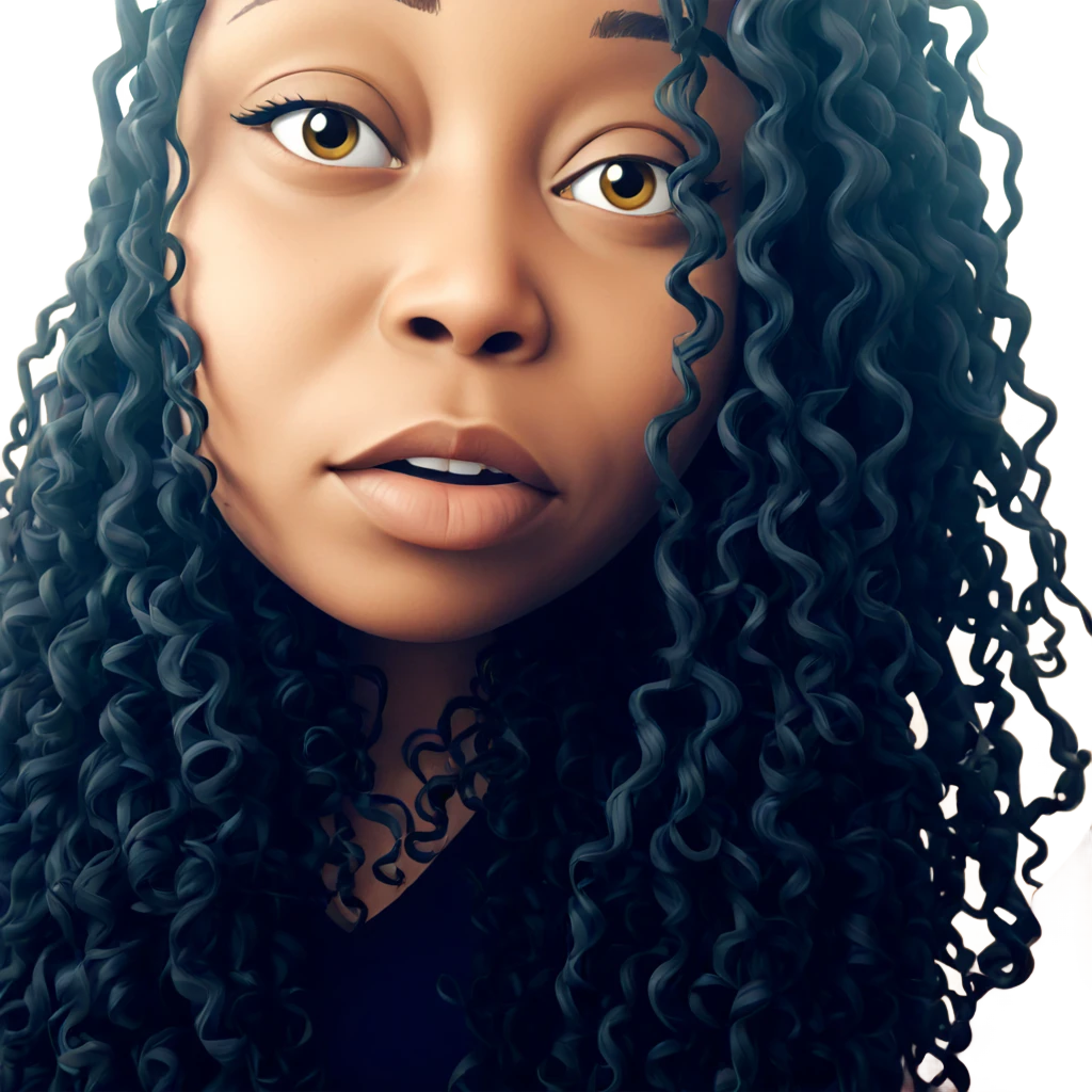 curly haired girl portrait emoji