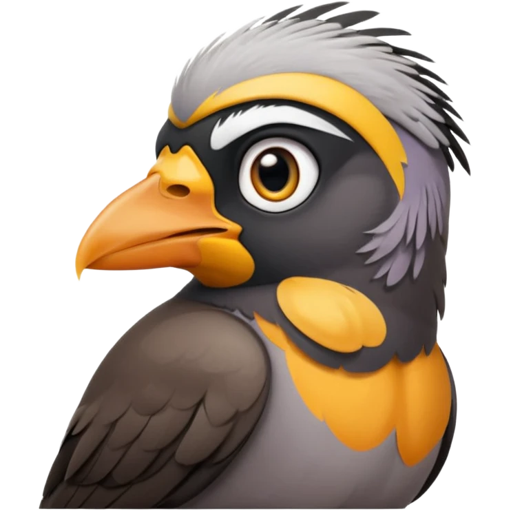 A sad common myna bird cute emoji emoji