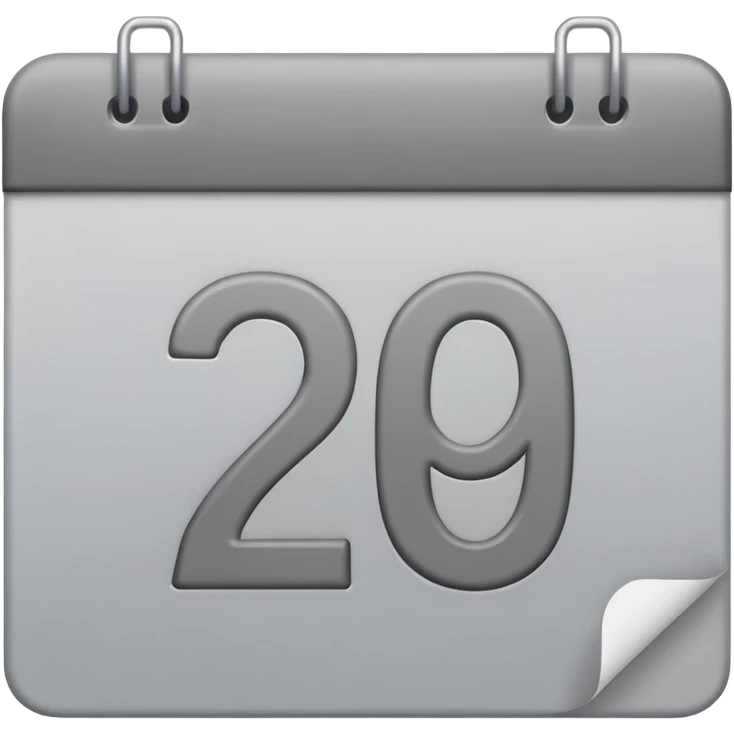grey calendar with number 29 emoji