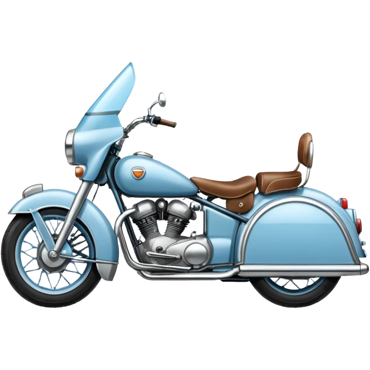 light blue sidecar motorcycle emoji