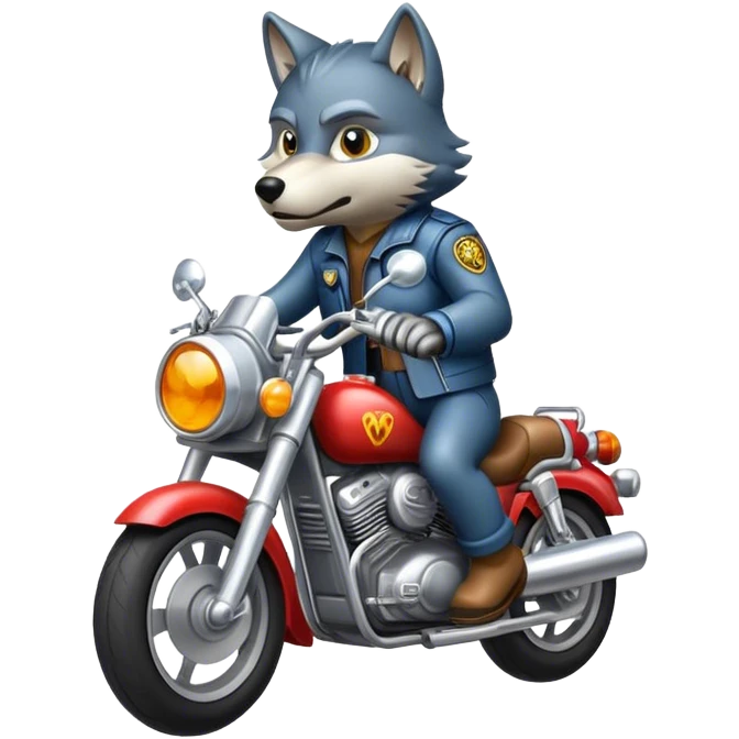 Wolf on Motorcycle emoji