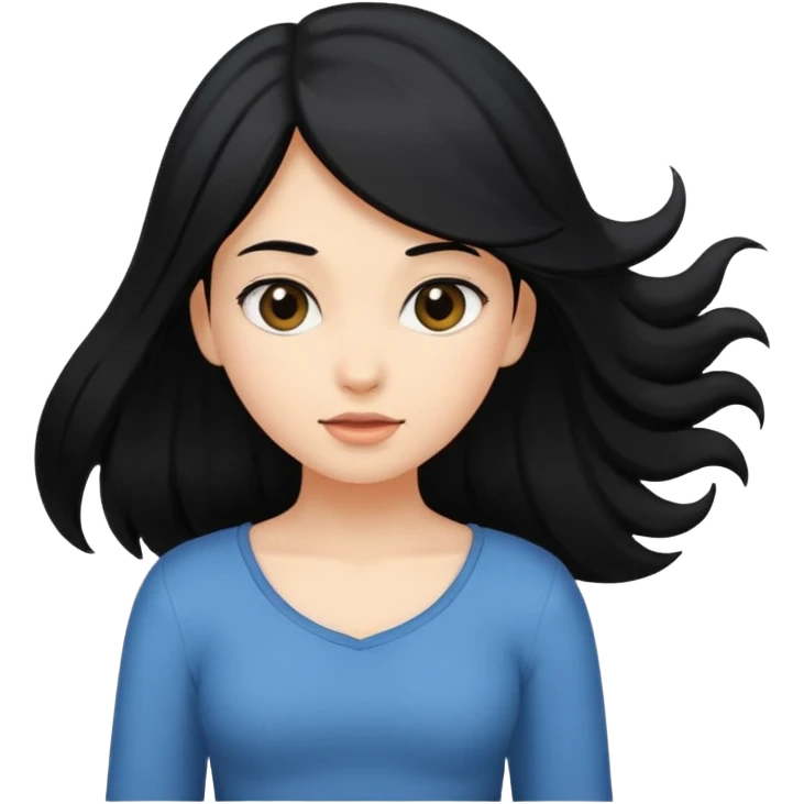 girl with flowing hair to her waist emoji