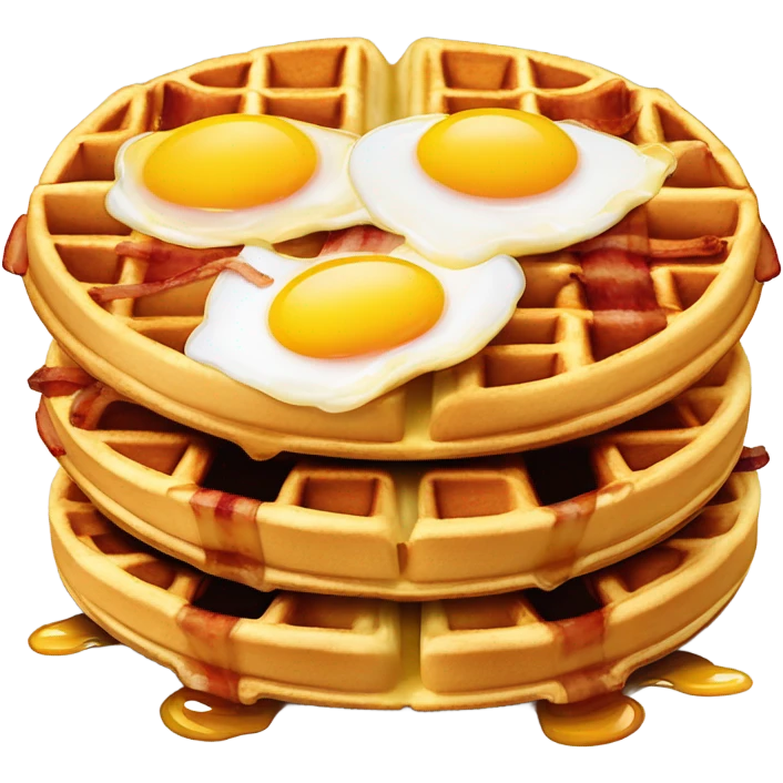 Waffles eggs and bacon  emoji