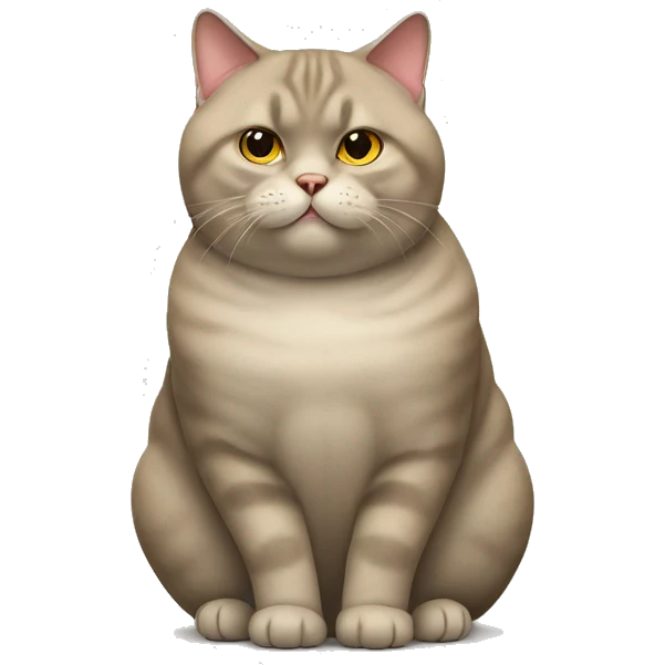 fat british cat sitting emoji