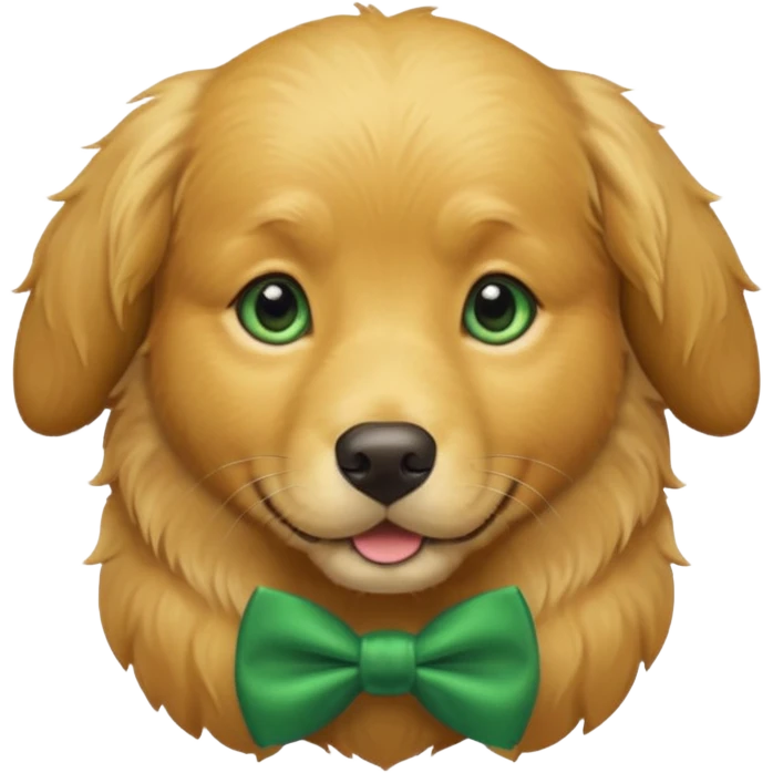 dog with a green bow tie emoji