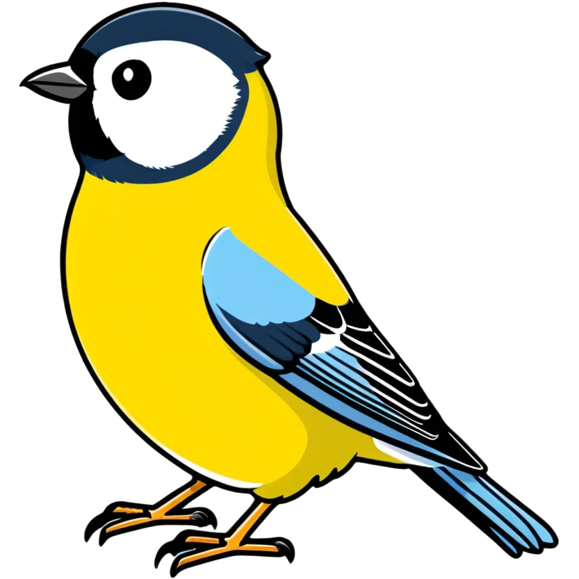 Colorful great tit bird with yellow belly emoji