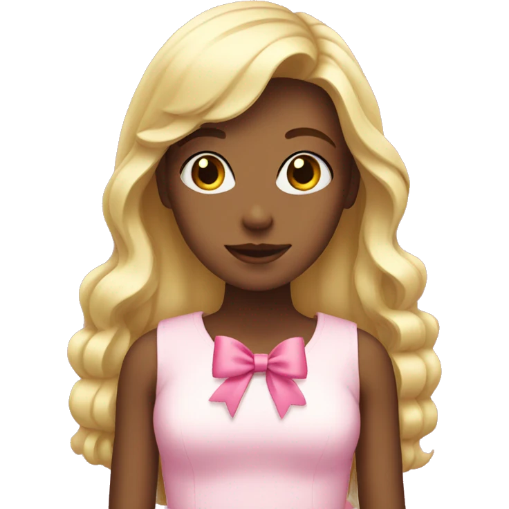 blonde girl with pink bows emoji